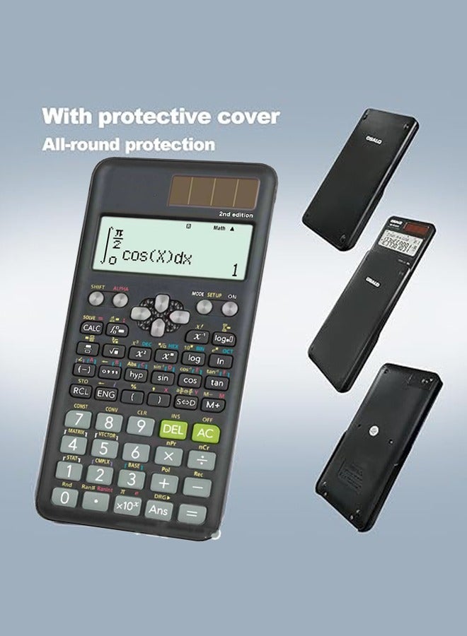 سيتيفري آلة حاسبة متقدمة للعلوم الهندسية مع غطاء واقٍ، 417 وظيفة، شاشة LCD رقمية، fx-991ES Plus-2 (الإصدار الثاني) - مثالية للطلاب والمحترفين (أسود) - Image 4